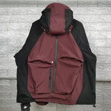 Brand New 2023 Mens under my car Armor zipper Parkas Windproof hooded jacket Tatting Purple Multiple pockets outdoor Wear #350