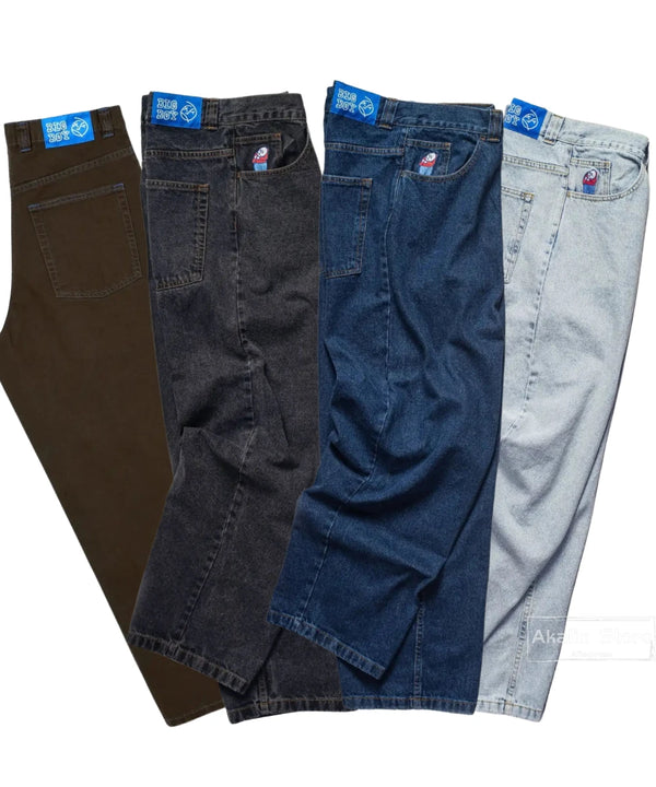 hip hop polar big boy jeans streetwear cartoon embroidery y2k pants vintage blue baggy jeans mens womens high waist wide trouser urban skinny jeans