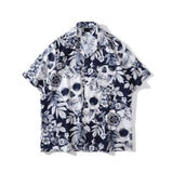 Dark Icon Skeleton Floral Men's Shirt Summer Vintage Shirts for Men Male Top