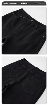 men black elastic denim micro flared jeans pants streetwear fashion cleanfit hip hop punk slim fit jeans y2k pants trouser unique jeans style 1811
