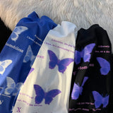 "Purple Butterflies" Graphic Unisex Streetwear Women Men Y2K T-Shirt