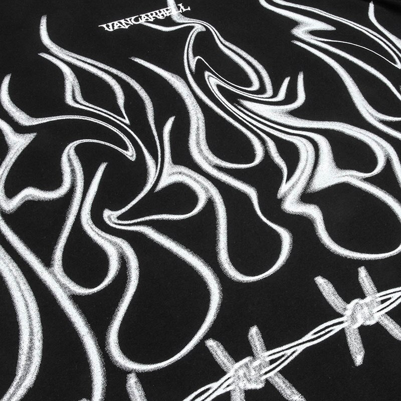 "White Flame" Unisex Men Women Streetwear Graphic Sweatshirt Daulet Apparel