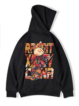 Anime Skateboard Rabbit Print Hoodies Mens Japanese Y2K Hoodie Sweatshirt