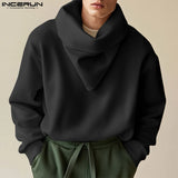 Fashion Casual Style Tops Incerun New Mens Pile Collar Design Hoodies