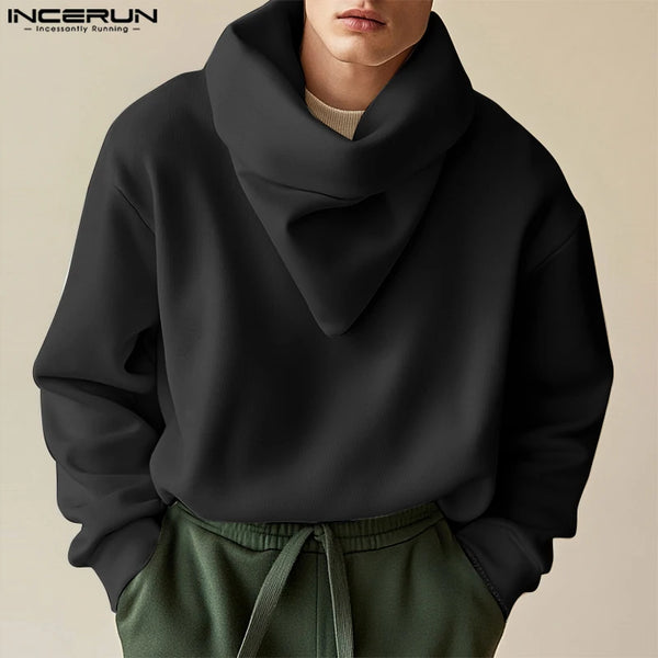 Fashion Casual Style Tops Incerun New Mens Pile Collar Design Hoodies