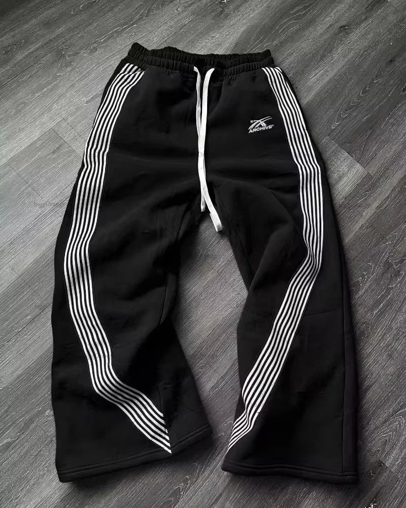 y2k street simple fashion casual sports trousers men y2k harajuku retro wide leg pants trendy brand oversized trousers women unique default style 3281