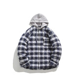 Winter Quilted Thick Plaid Hooded Jacket Men Wmen Streetwear Fashion Oversize Loose Casual Hoody Jacket Padded-cotton Parka Coat