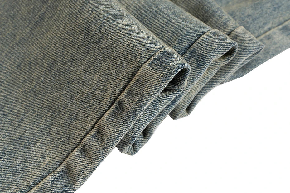 mens vintage ripped jeans distressed hole blue flared jeans trousers luxury designer male denim pants unique jeans style 1635
