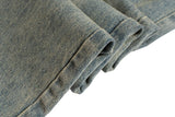 mens vintage ripped jeans distressed hole blue flared jeans trousers luxury designer male denim pants unique jeans style 1635