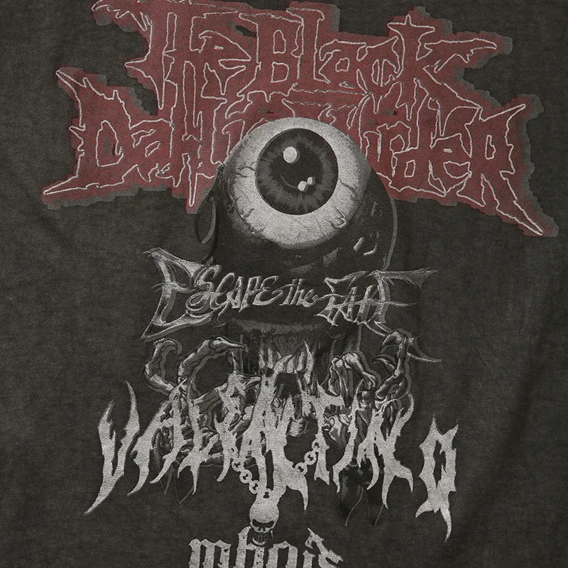 Gothic Vintage t-shirt – Hip Hop Streetwear T Shirt Dark Style Evil Eye Printed Haraj