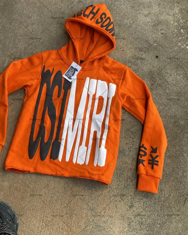 2023 New Fashion Streetwear Letters Oversized Print Pullover Hoodie Me