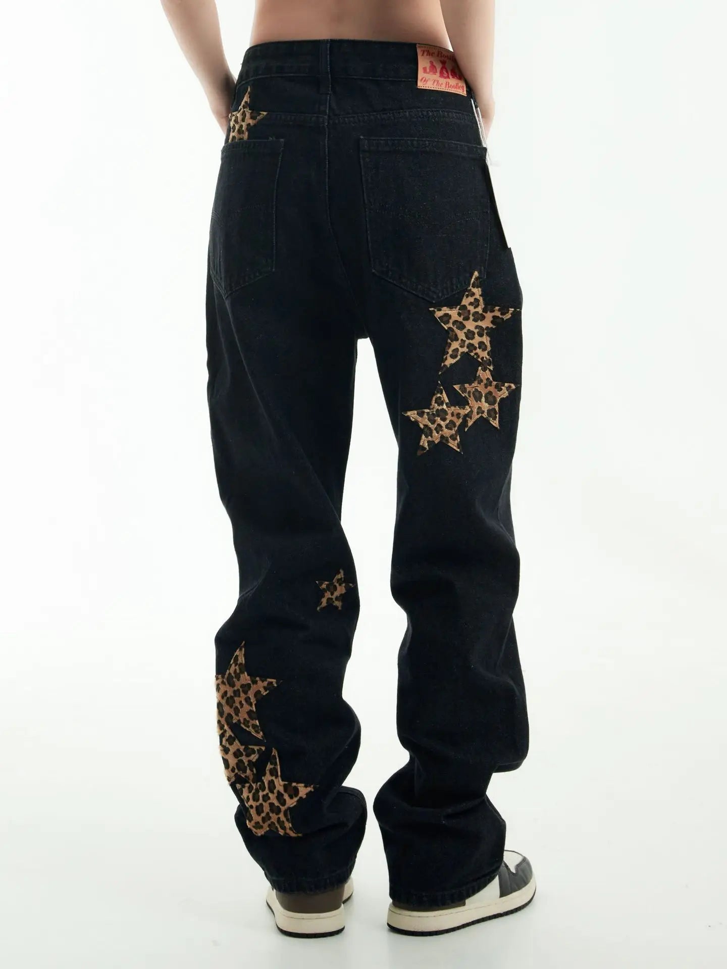 black baggy jeans men star patchwork straight denim pants fashion jeans male streetwear hip hop y2k loose trousers unique jeans style 823
