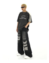fashion ripped holes denim jeans harajuku patchwork straight jean trousers y2k trouser mens hip hop streetwear baggy jeans pants unique jeans style 4603