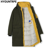 Fashion Letters Embroidery Duck Down Long Jacket Mens Plus Size Winter New Casual Hooded Zipper Parkas Warm Down Coats Jeckets