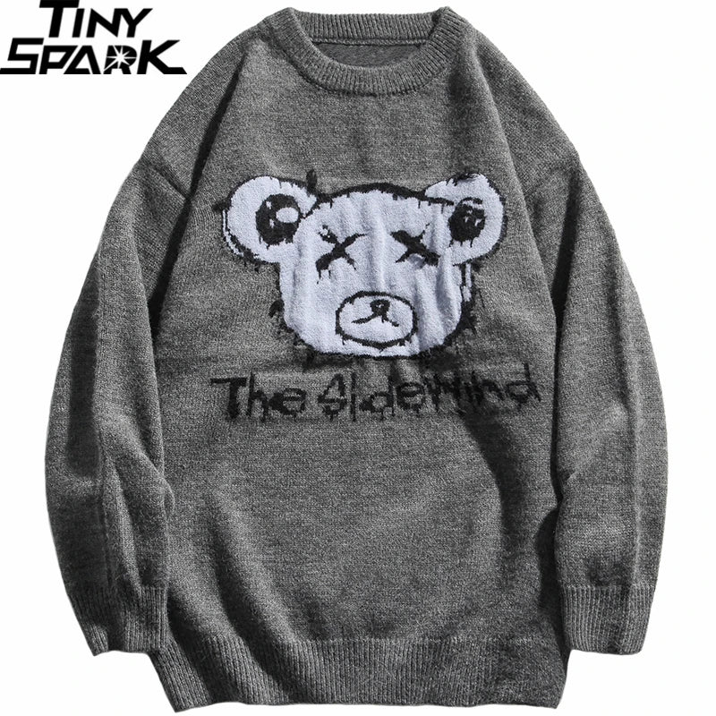oversized flame jumper with bold print, ideal for photo-ready Y2K streetwear layering, street fashion menswear trend for seas