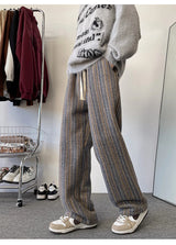 high quality stripe plaid mens trousers baggy straight fashion classic padded autumn winter casual pants male plus size m 8xl unique default style 1164