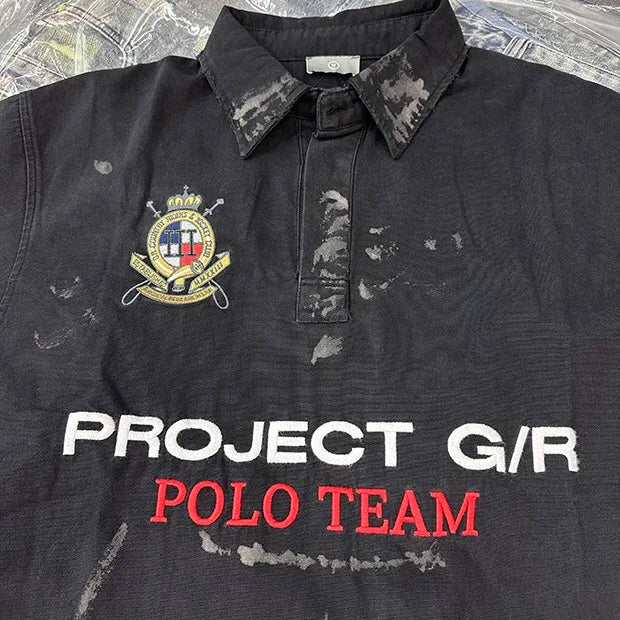 Embroidered patchwork shirt