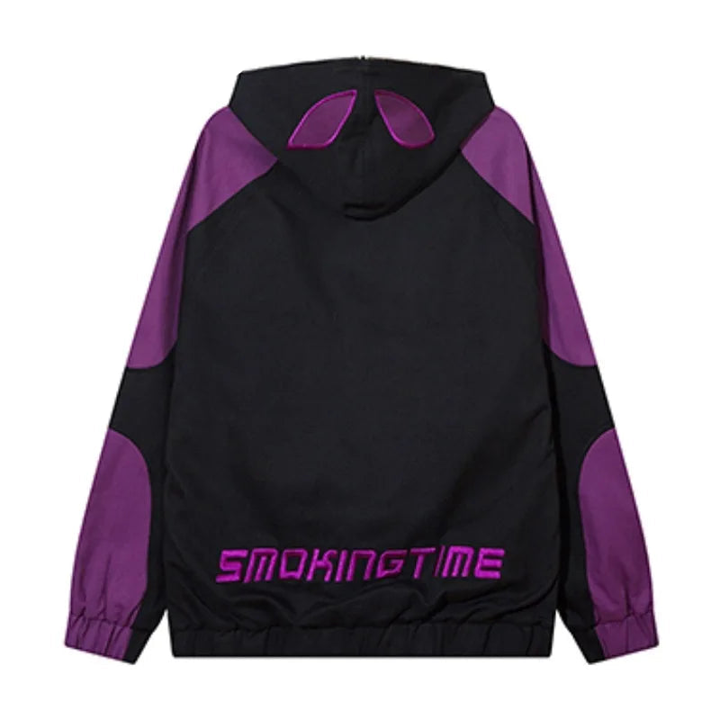 spider embroidery hooded jacket and coat men fashion hip hop full zipper hoodies loose outerwear casual streetwear baggy jack - variant style 472656 for streetwear fashion