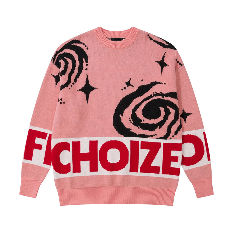 men sweater fashion abstract pattern harajuku streetwear hip hop letter knitted o neck sweater unisex loose knit sweater jumpers - bold artwork streetwear hoodie, vintage look oversized hoodie, soft fleece-lined outerwear