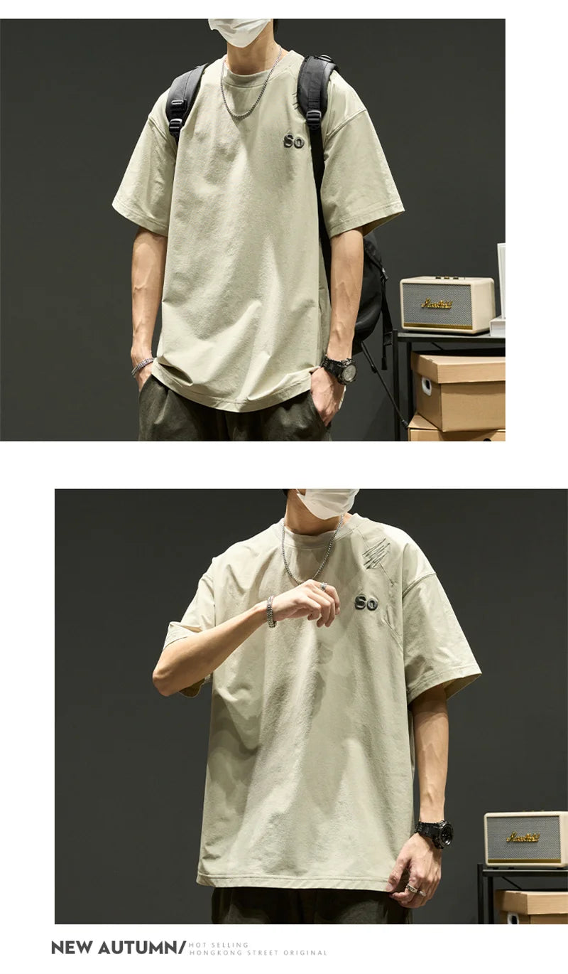 Trapwear Crying character – Summer Mens Embroidered Short Sleeve T Shirts 2024 New Oversized