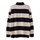 hip hop destroyed ripped holes knitted sweater mens casual y2k striped o neck pullover sweater unisex harajuku streetwear jumper - graphic printed hoodie for men and women, soft fleece-lined outerwear, anime inspired graphic hoodie