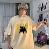 Cyberpunk Aesthetic piece – Japanese Fun And Trendy Cat Print New Short Sleeved T Shirts
