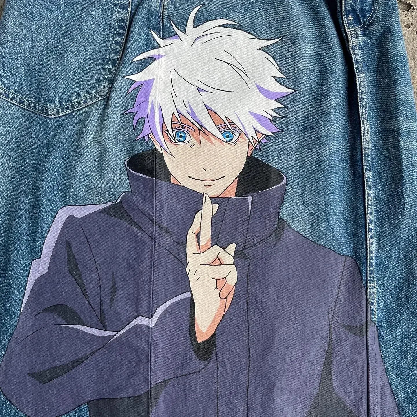 harajuku many ghost faces print y2k men s jeans popular anime baggy jeans wide leg pants streetwear trouser men clothing unique jeans style 5805