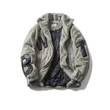 Street Lamb Wool Jacket Mens 2024 Winter Stand Collar Letter Patchwork College Parkas Fleece Warm New Thickening Couple Coats