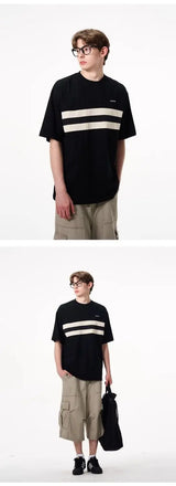 American summer street fashion men and women personalized letter print round neck short sleeved couple Harajuku loose casual top