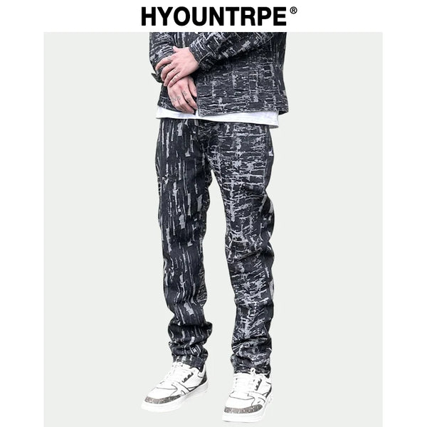 harajuku irregular scratched ripped holes denim jeans men zipper jeans hip hop streetwear new casual slim fit joggers jean pants urban active pants