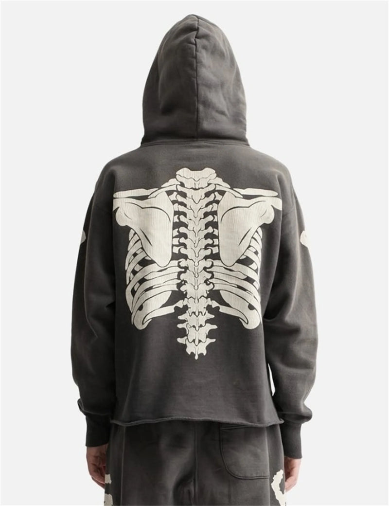 Y2K-inspired hoodie with chrome techwear effects