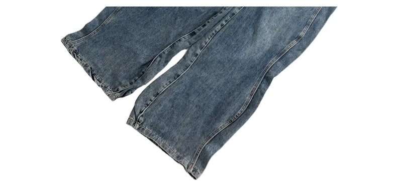 men high street twisted wave pants casual harajuku retro washed zipper straight trouser hip hop fashion streetwear baggy joggers unique joggers style 2900