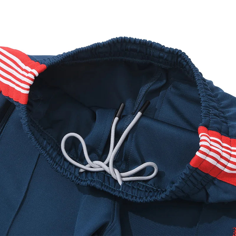 sea blue casual pants men woman loose comfortable side edge weaving stripe embroidery drawstring joggers sweatpants sporty tapered joggers