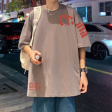 Glitchcore Anime panel – Korean Trendy Letter Printed Short Sleeved T Shirt For Men I