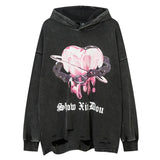 gothic angelcore design featuring fashion harajuku printed hoodies hip hop retro washed bottom ripped sweatshirt streetwear mens hooded warm fleece loose hoodies