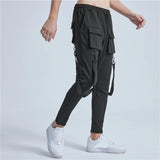 rainbowtouches pants brand mens high street multiple pockets design solid color tidal current overalls concise style baggy pant unique default style 1044