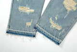 washed blue oversized torn jeans for men streetwear hip hop large destroyed wide leg jeans baggy straight ripped denim pants unique jeans style 5455