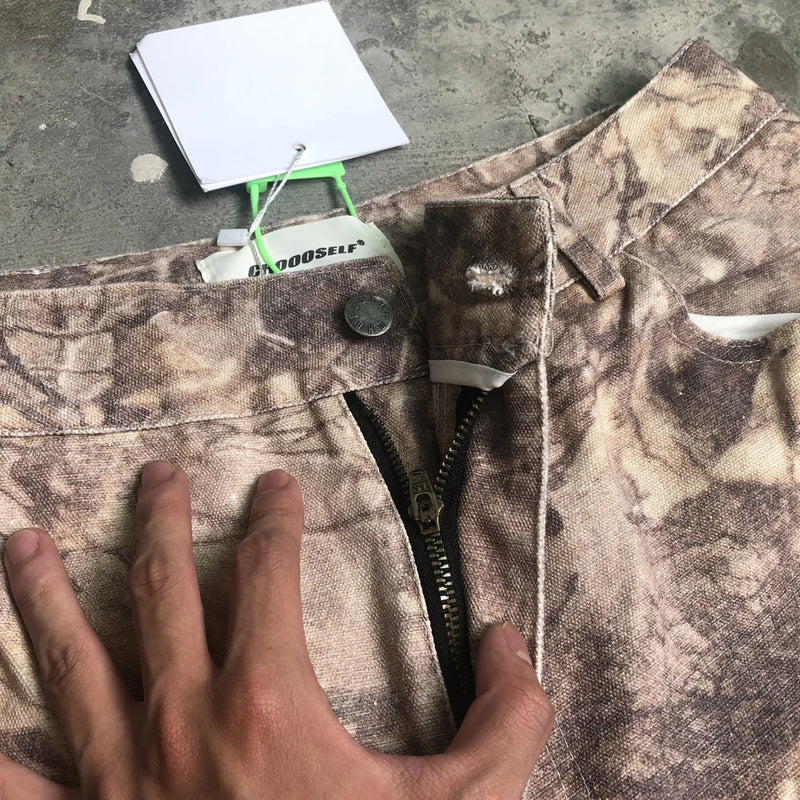 frog drift fashion streetwear camouflage printed vintage clothing casual loose casual cargo pants trousers for men unisex utility cargo pants
