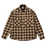 Side Split Irregualr Hem Color Match Plaid Long leeve Shirts Men's Autumn Pockets Streetwear Oversized Checkered Top Tees