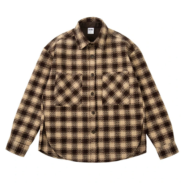 Side Split Irregualr Hem Color Match Plaid Long leeve Shirts Men's Autumn Pockets Streetwear Oversized Checkered Top Tees