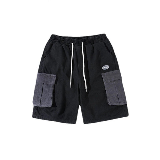 rainbowtouches 2022 men shorts vintage tidal trend casual shorts splicing pants tooling high street comfortable loose men shorts casual urban shorts