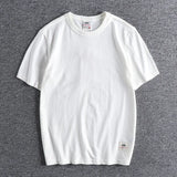 Vaporwave Chrome logo – Summer Mens Short Sleeved Retro Youth Solid Color Heavy Roun