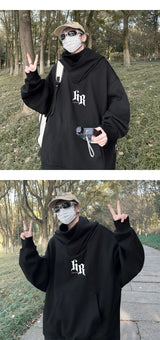 Autumn Ninja Neck Streetwear Hoodies Men Fleece Goth Letter Hip Hop Ho