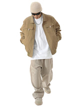 mens soild color jacket and coat casual zipper bomber jackets with pocket high street cargo outerwear short homme men clothin - variant style d1a338 for streetwear fashion