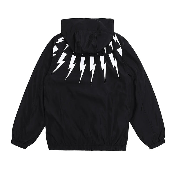 New luxury Men 2023 Classic Neil Thunderbolt Zipper Windbreak Windproof Parka Jackets With Hoody Outdoor Wear Thin #426