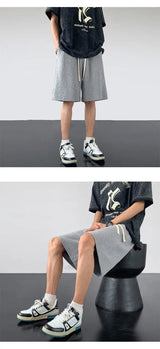 korean sports shorts men new summer hot style loose casual waffle five point pants teenagers solid color versatile niche pants unique shorts style 2131