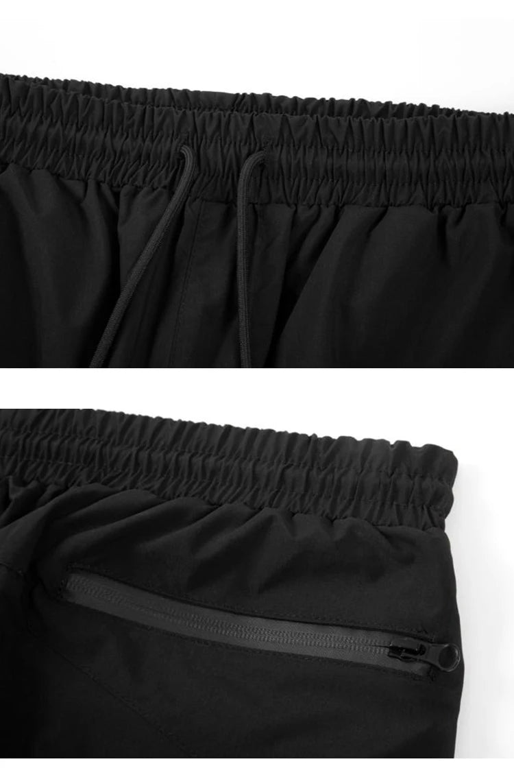 american street wear machine oversized joggers pants rubber side zipper nylon casual pants harajuku mens black track pants unique joggers style 3811