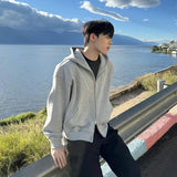 Trendy Fall Fashion Sweater – Winter Mens Fleece Zipper Hooded Sweatshirts 2025 New Classic Solid Color Oversized Hoodies Y2K Streetwear Outerwear Tracksuit | Zip Knit Drop #219