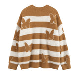 fashion striped sweaters women casual botton open sleeves butterfly knitted streetwear y2k warm furry o neck pullover knitwear - graphic printed hoodie for men and women, 2025 streetwear drop, oversized streetwear hoodie