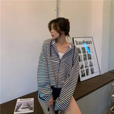 Autumn And Winter New Korean Style Ins Casual Sports Style Striped Hoo